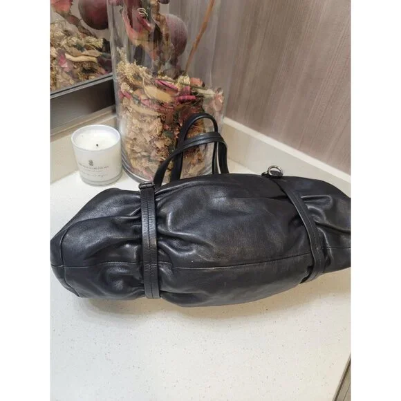 PRADA Milano Italy Black Tessuto-Vitelli Push-lock Easy Shoulder Bag Vintage - Picture 6 of 13